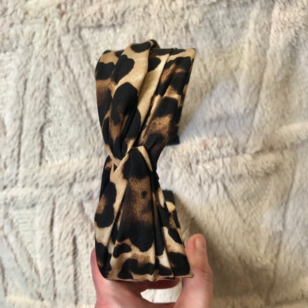 J. Crew Leopard Cross Top Headband NWOT